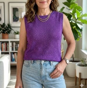 Vintage Joseph A. Silk & Lúrex Purado Top - Aesthetic Y2K / Party Girl - Size XL